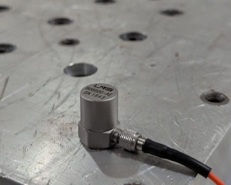 LNS B06B00 IEPE Accelerometer on Shaker
